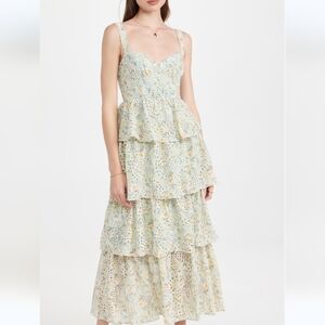 Astr the Label Women's Midsummer Tiered lace Maxi Dress - Lt Mint Multi Floral